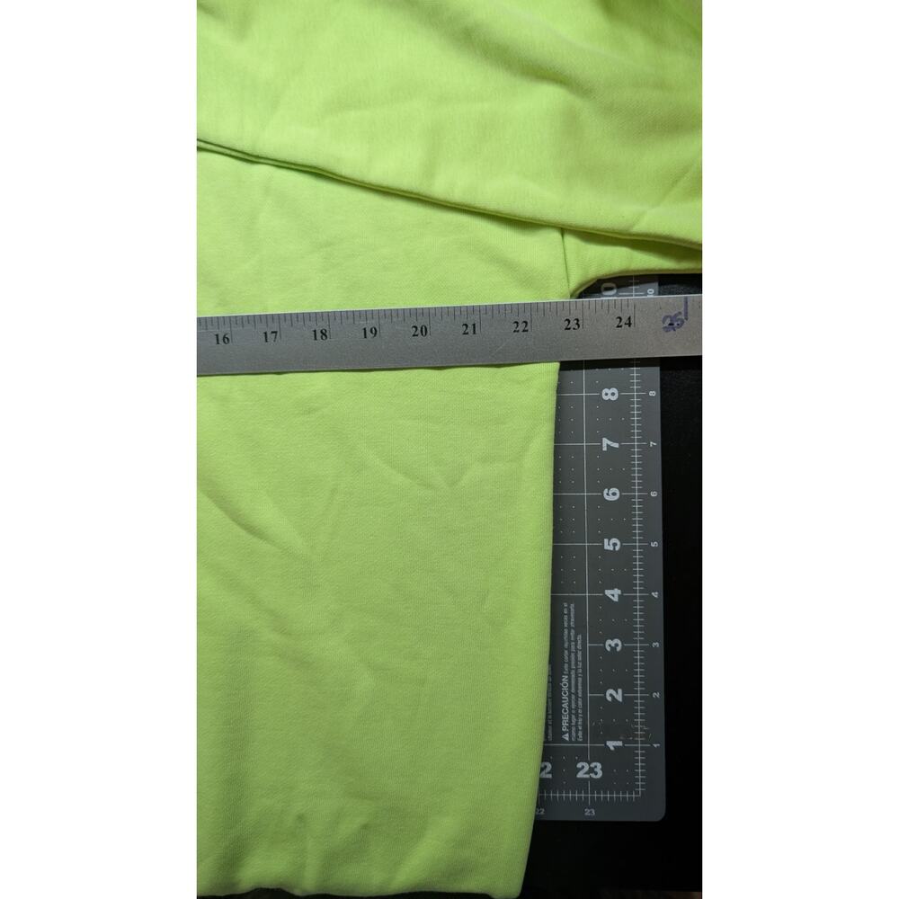 Adidas Fleece Logo Sweatshirt Womens XL Neon Green Athleisure Gym Streetwear NWT - Picture 7 of 7